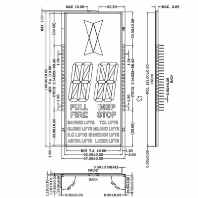 5 дисплей Stn LCD этапа лифта 7 дюйма Monochrome с соединителем с освещает контржурным светом