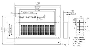 Серийный модуль дисплея Lcd, 20x4 характер Lcd показывает высокую надежность