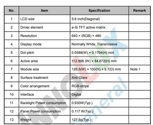 Innolux 5,6 дюймовый TFT LCD модуль 640*RGB*480 цифровой дисплей AT056TN52