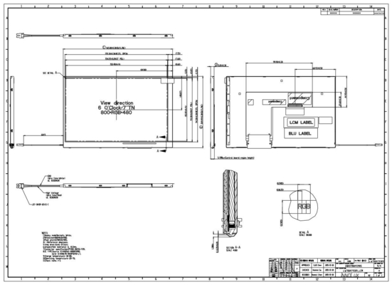 7 дюймовый TFT INNOLUX LCD дисплей 800*RGB*480 WVGA 40 PIN TTL интерфейс