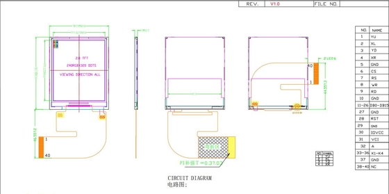 2.8' IPS TFT LCD Модуль 240*320 RGB свободное отображение с ST7789V дисплеем