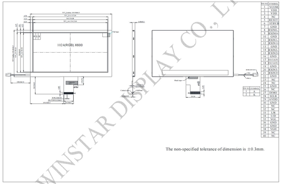 7.0'' TFT LCD модуль 1024*RGB*600 16:9 LVDS интерфейс автомобильный дисплей Winstar заменить