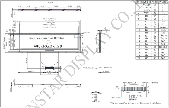 5.2' 480*RGB*128 TFT LCD модуль Winstar WF52ATLASDNN0 заменить 6 часов