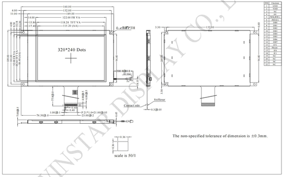 5.7' 320*240 TFT LCD Модуль 12h Положительная передача ST7511U IC 3.3V
