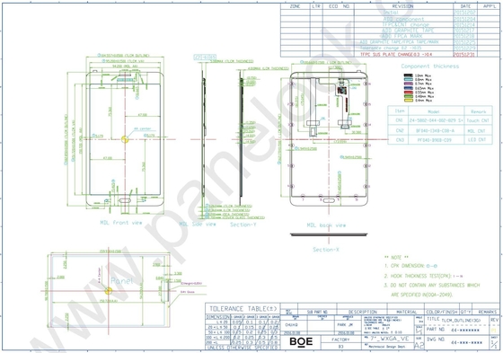7' TFT LCD Модуль 1280*800 RGB BOE TV070WXM-TS0 MIPI 39 штифтов FPC широкая температура