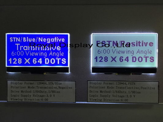 Разрешение 45mA STN/Blue/Negative 128X64 освещает Monochrome дисплей контржурным светом LCD для телефона наземной линии