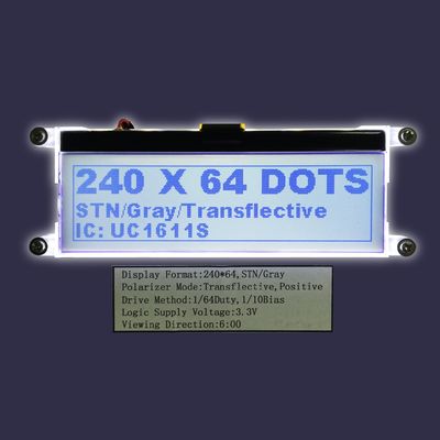 Monochrome Cog изготовленного на заказ модуля LCD регулятора размера 240X64 STN параллельного FFC UC1611s графического серийный