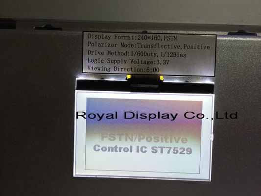 240X160 точки STN UC1611S с модулем Cog LCD модуля экрана касания белого цвета Monochrome графическим