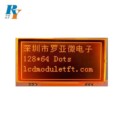 Горячее продавая 128X64 ставит точки паять дисплея FSTN FPC модуля St7565p оранжевый Blacklight Transmissive LCD