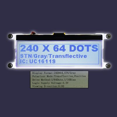 Позитв LCD серого цвета фабрики оптовый 240*64 графический LCD ST7565R параллельный YG Stn показывает отражательный УДАР FPC поляризатора