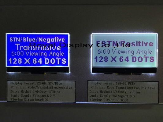 серый цвет Stn дисплея COG 3V Mono LCD 128x64 FSTN положительный для медицинского оборудования