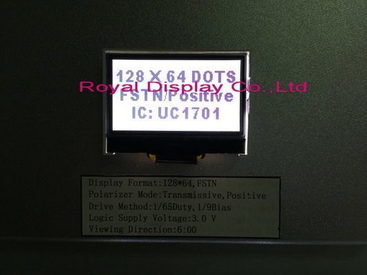 Модуль дисплея Spi небольшой 128X64 графический Cog/COB Blacklight LCD горячих продаж голубой серийный