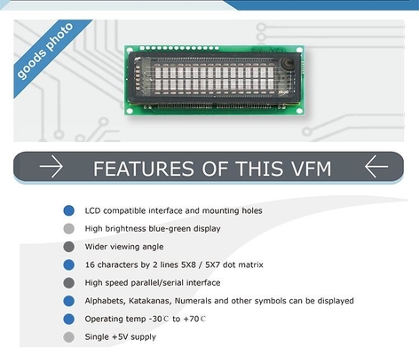 ISO модуля M162SD07fa 16t202da2 Cu16025 LCD характера Samsung 16X2 VFD
