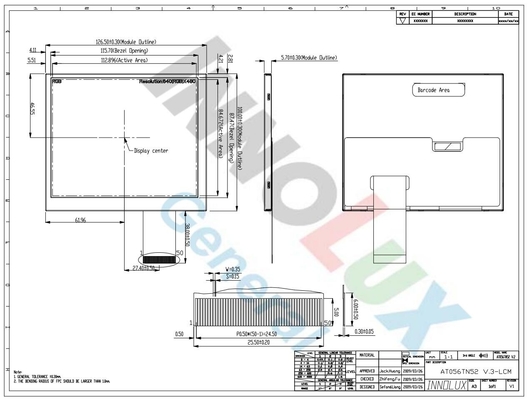 Innolux 5,6 дюймовый TFT LCD модуль 640*RGB*480 цифровой дисплей AT056TN52