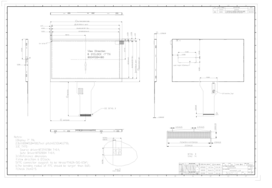 7 дюймовый INNOLUX TFT LCD модуль 800*RGB*480 Дисплей цифровой интерфейс