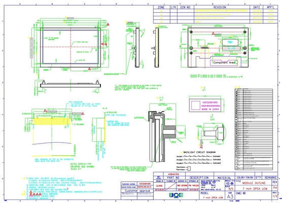 7 дюймовый TFT LCD модуль 800*480 RGB Boe AV070wvm-Nc1 LCD дисплейная панель