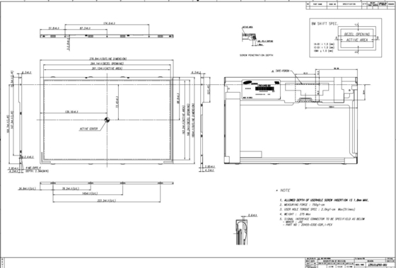 12.1'' Промышленный TFT LCD 1280*800 RGB Samsung Monitor Display LTN121AP05-302 Высокий контраст