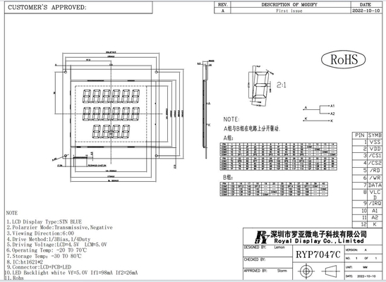 FSTN LCD модуль топливный диспенсер Промышленный дисплей с Ht1621 6h 5.0V Трансфлекторный положительный настраиваемый