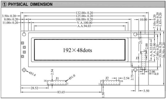 192*48 Графический ЖК-модуль с подсветкой AT0107 6H 12H Широкотемпературный промышленный дисплей
