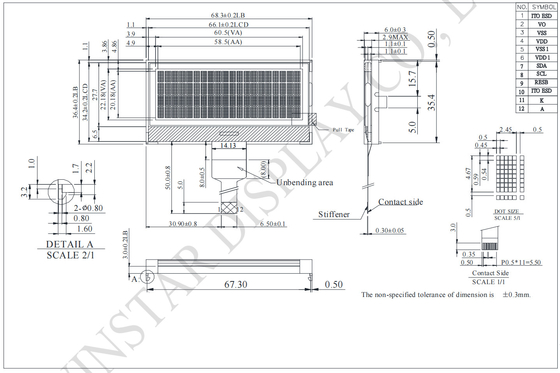 20*4 FSTN Монохромный I2C широкотемпературный ЖК-модуль Winstar замена