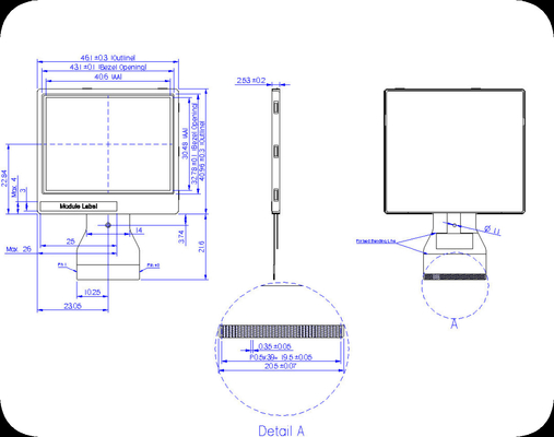 2.0'' LTPS Трансмиссивный RGB 640*240 LCD Модуль